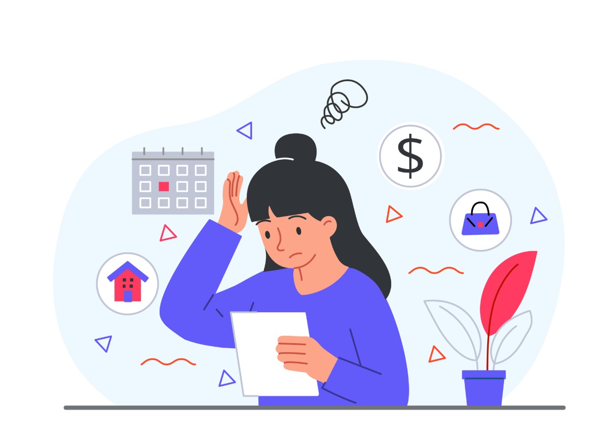 Household budget concept stock illustration